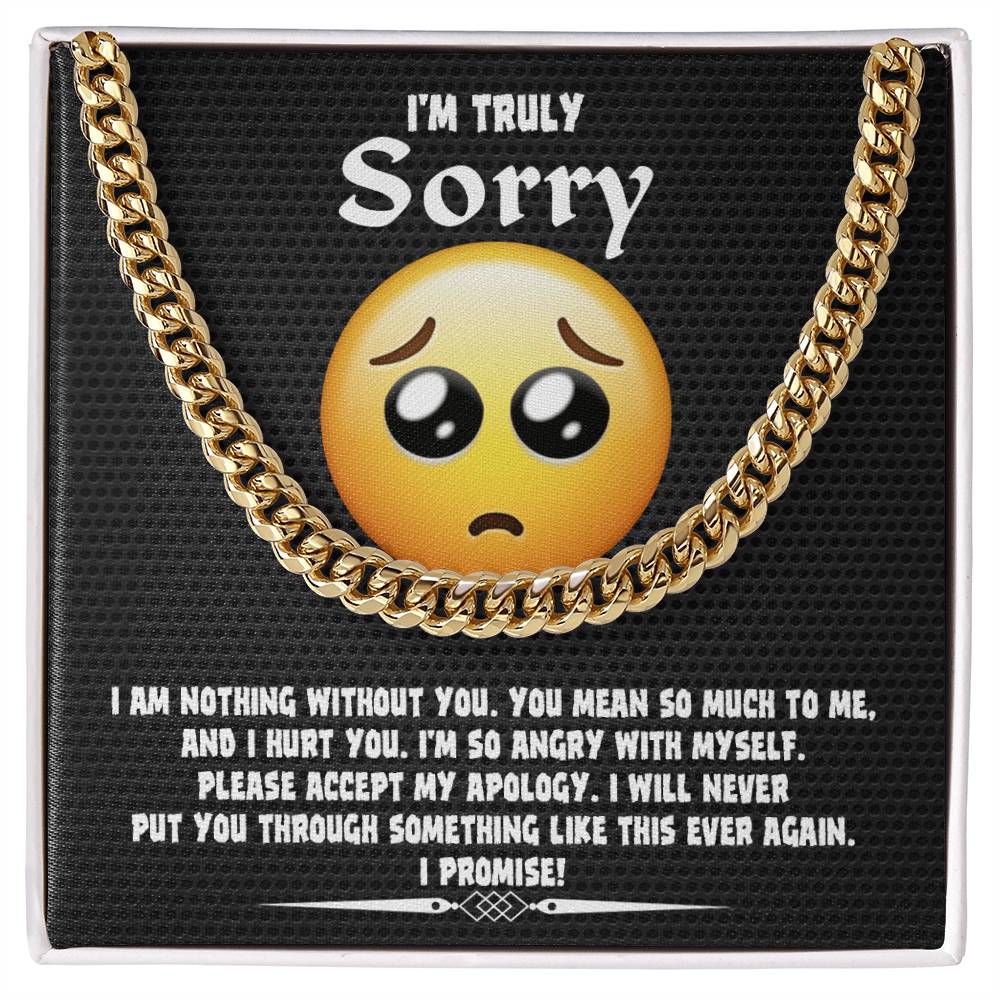 Sorry - Accept My Apology - Cuban Chain Link Necklace
