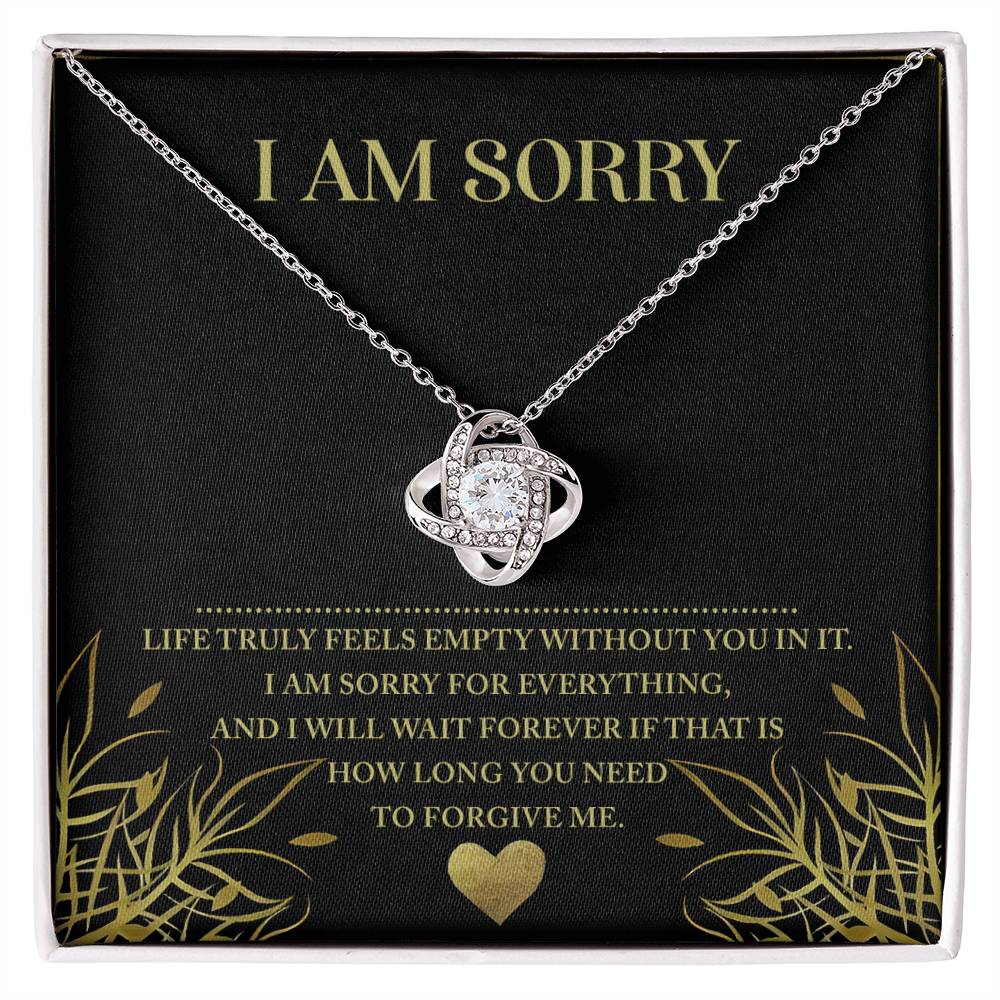 Sorry - Without You - Love Knot Necklace
