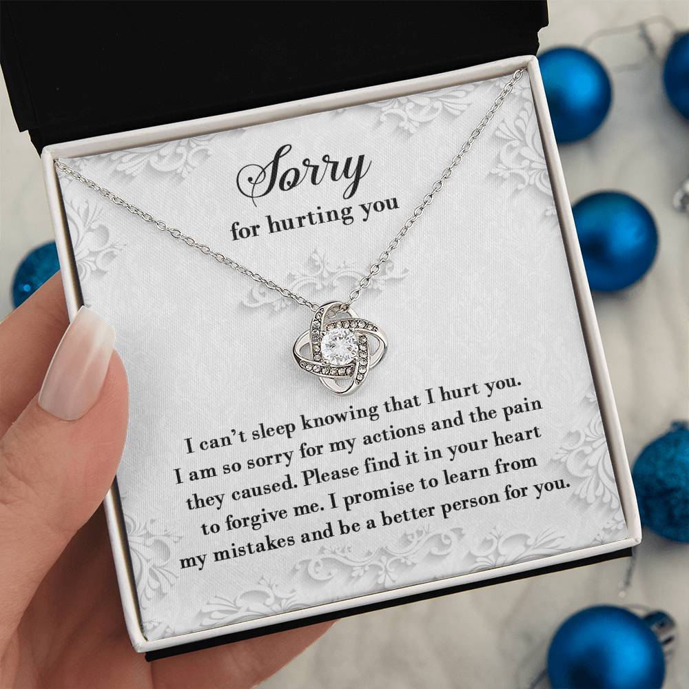 Sorry - Can’t Sleep - Love Knot Necklace