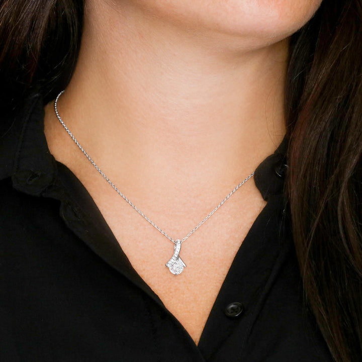 To My Soulmate, I Love You Forever & Always 14k Solid White Gold Necklace
