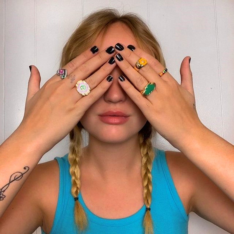 Colored Rainbow Gold Open Ring