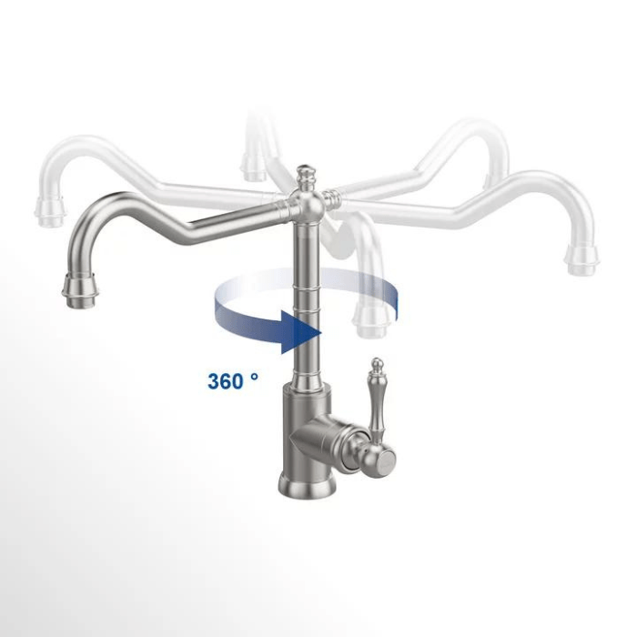 ORNAVIA – Gold Kitchen Faucet with Swiveling Spout & Vintage Design