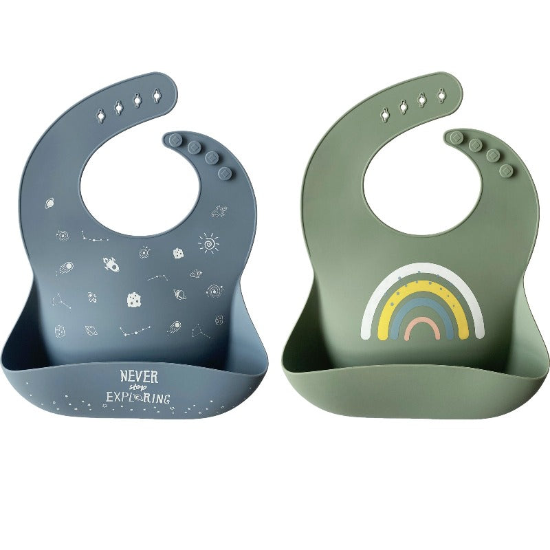 Silicone Baby Bib - 2 Pack