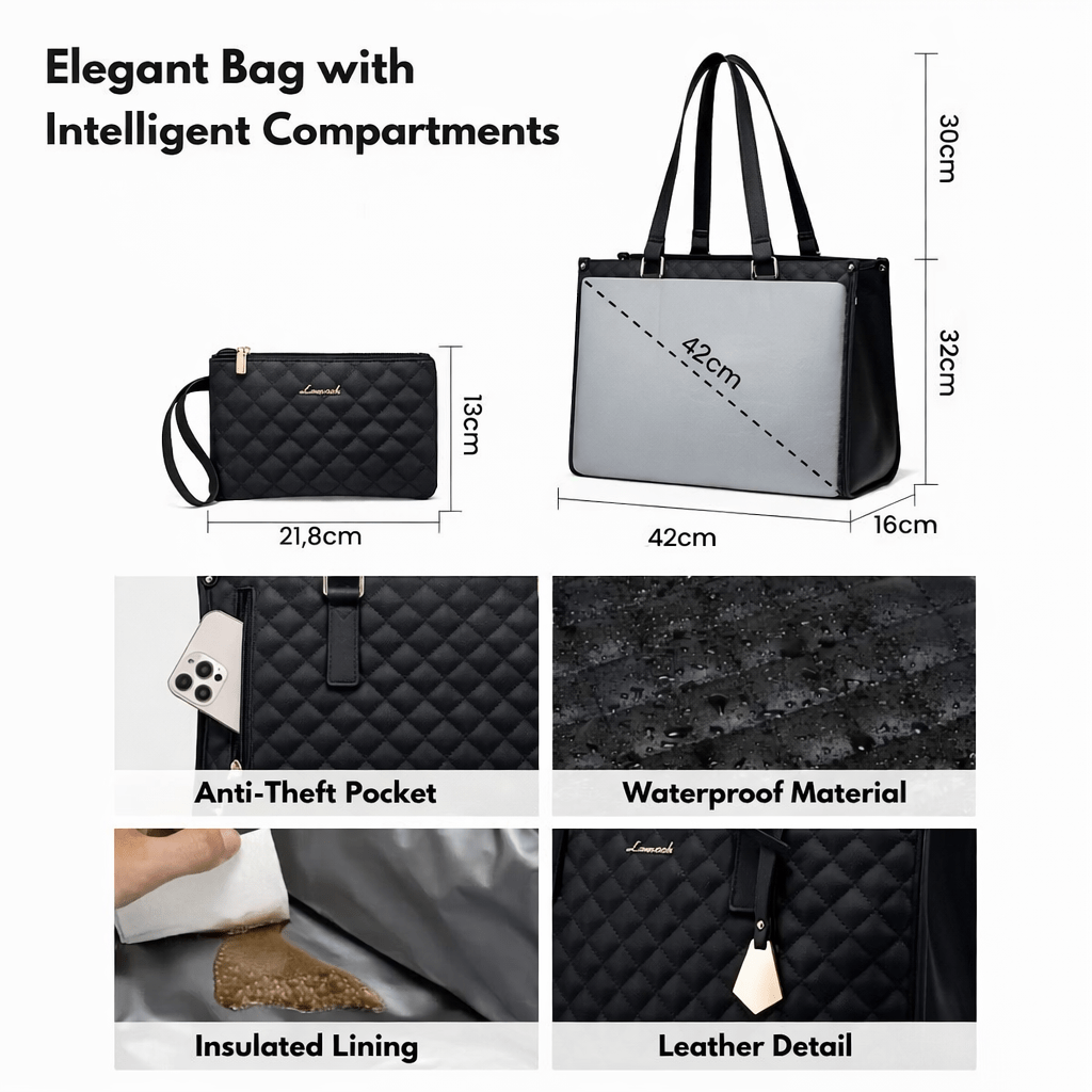 Bagsball 2-in-1 – Stylish Tote Bag with Insulated Lunch Compartment