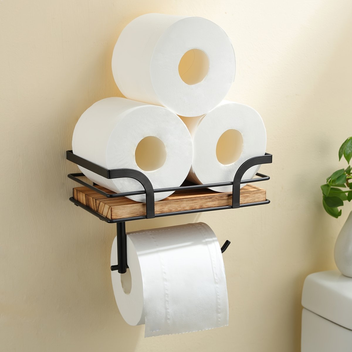 BATHFORGE – Wrought Iron Decorative Wall Rack for Towels and Bath Accessories