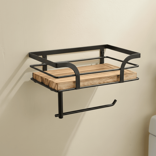 BATHFORGE – Wrought Iron Decorative Wall Rack for Towels and Bath Accessories