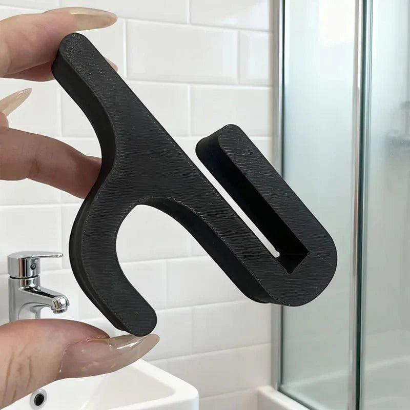 BATHVITRA – Elegant Glass Shower Hook for Stylish Bathroom Organization