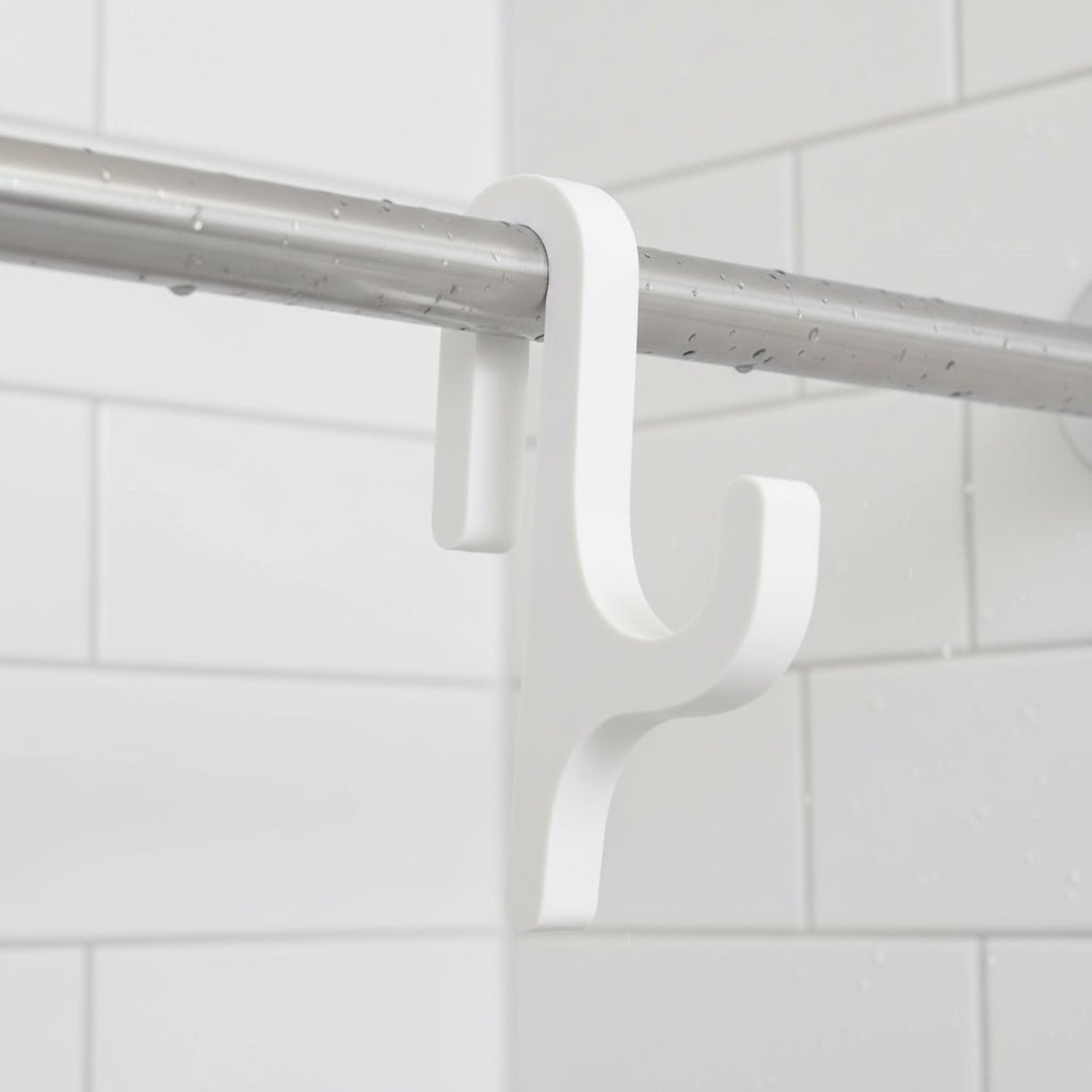 BATHVITRA – Elegant Glass Shower Hook for Stylish Bathroom Organization
