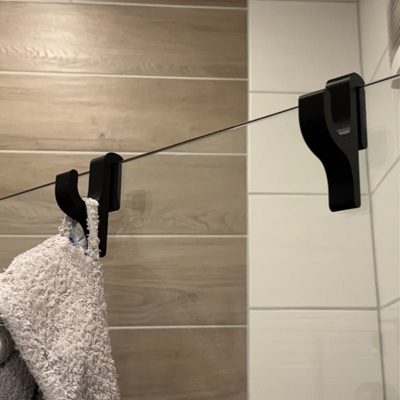 BATHVITRA – Elegant Glass Shower Hook for Stylish Bathroom Organization