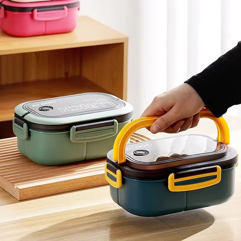 BENTOLEVEL – Double-Tier Bento Lunch Box with Cutlery for Organized Meals