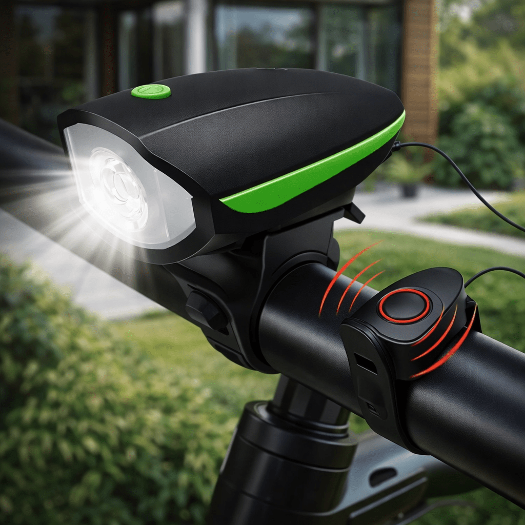 BIKEALERT – Rechargeable 3-in-1 LED Bicycle Light & Horn for Smart Cycling Safety