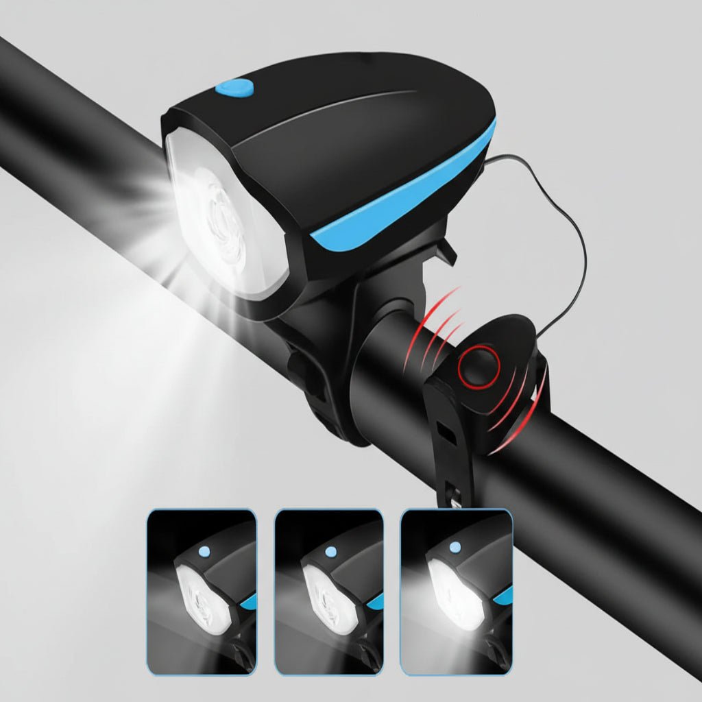 BIKEALERT – Rechargeable 3-in-1 LED Bicycle Light & Horn for Smart Cycling Safety