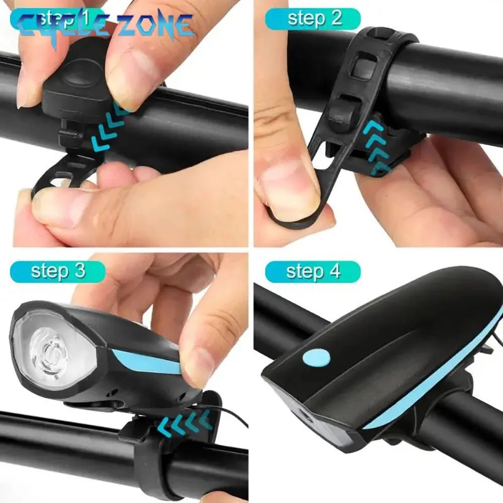BIKEALERT – Rechargeable 3-in-1 LED Bicycle Light & Horn for Smart Cycling Safety