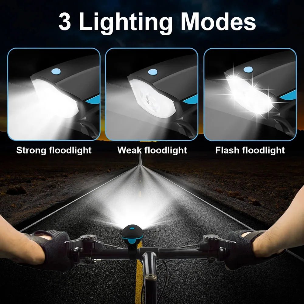 BIKEALERT – Rechargeable 3-in-1 LED Bicycle Light & Horn for Smart Cycling Safety