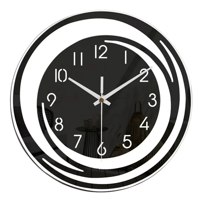 BLACKHOUR – Modern Black Acrylic Wall Clock with Silent Operation