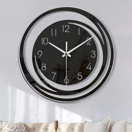 BLACKHOUR – Modern Black Acrylic Wall Clock with Silent Operation