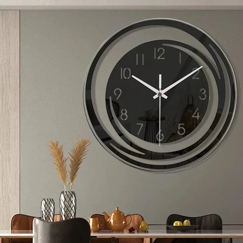 BLACKHOUR – Modern Black Acrylic Wall Clock with Silent Operation