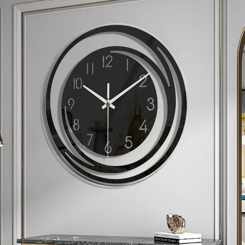 BLACKHOUR – Modern Black Acrylic Wall Clock with Silent Operation