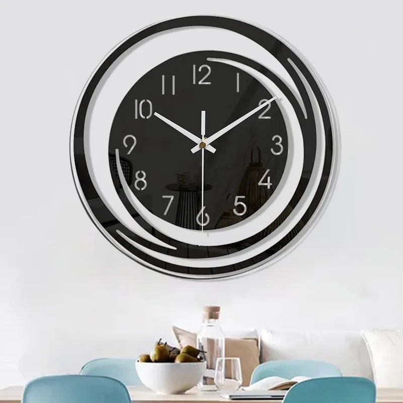 BLACKHOUR – Modern Black Acrylic Wall Clock with Silent Operation