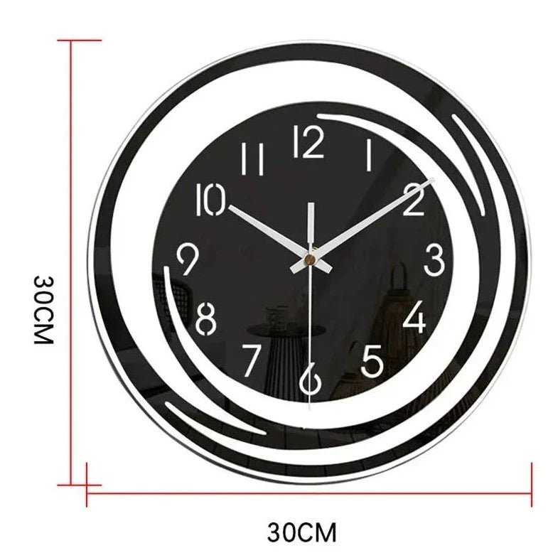 BLACKHOUR – Modern Black Acrylic Wall Clock with Silent Operation