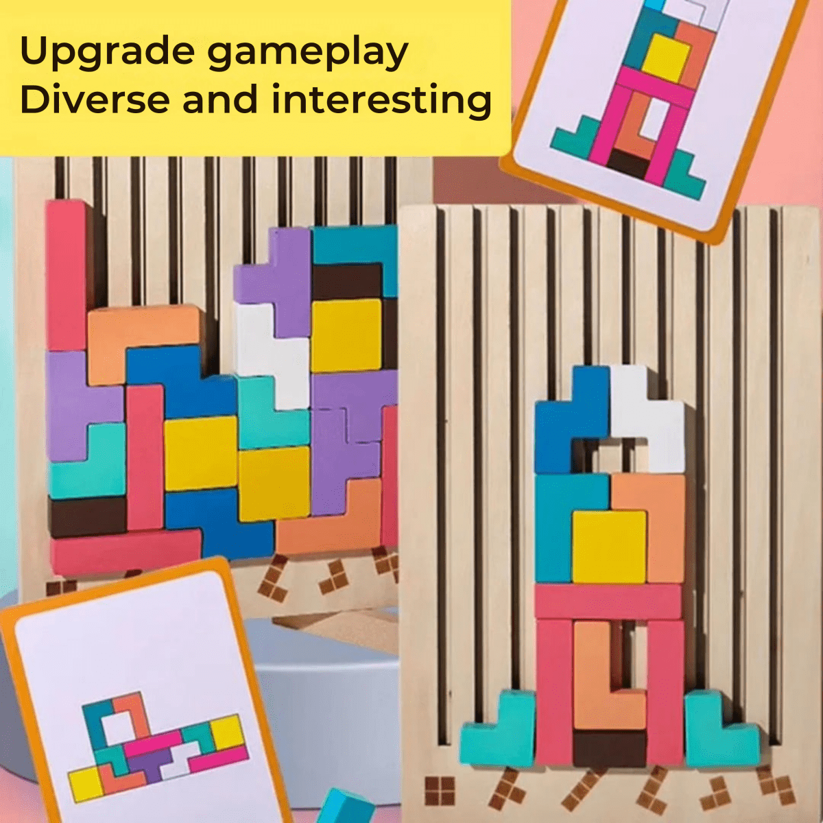 BLOCKWISE – Montessori Wood Tetris Stacking Toy for Learning and Play