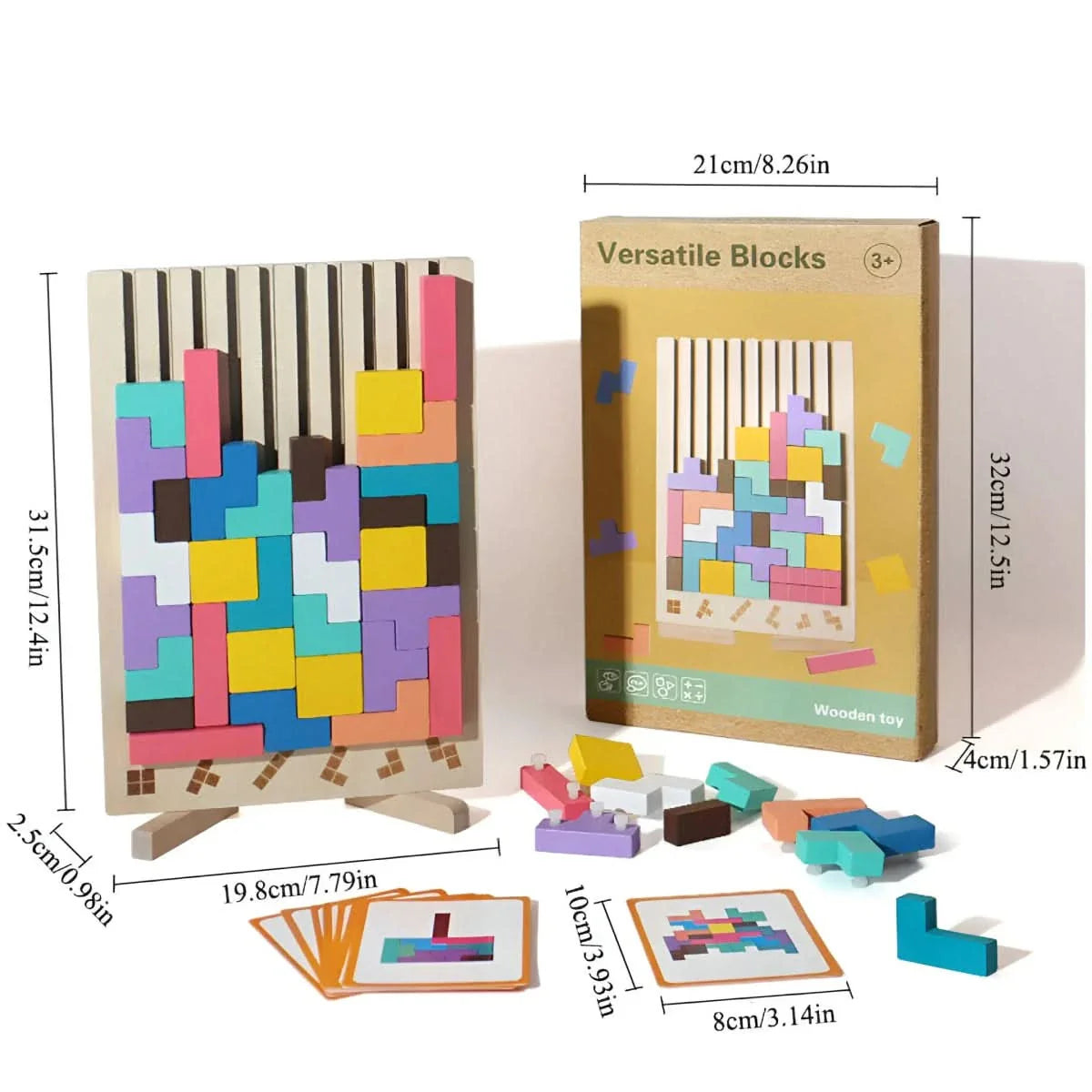 BLOCKWISE – Montessori Wood Tetris Stacking Toy for Learning and Play