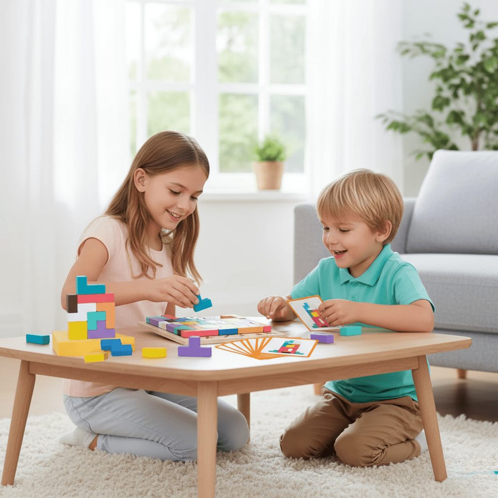 BLOCKWISE – Montessori Wood Tetris Stacking Toy for Learning and Play