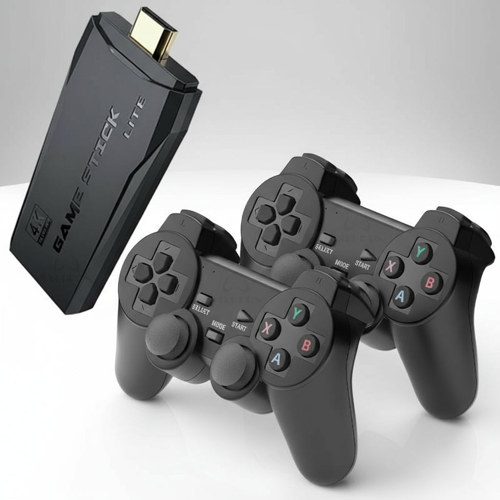 4K Retro Video Game Console Stick Dual Wireless Controllers Set