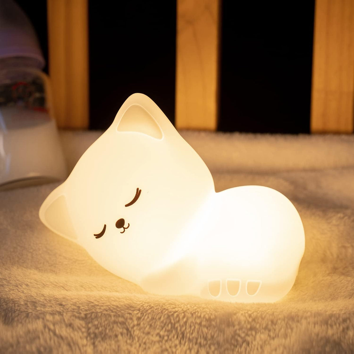 Silicone Cat Night Lamp | Rechargeable LED Lamp for a Soft Sleep Light