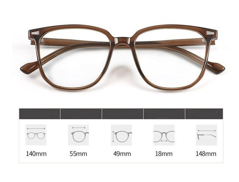 Optimized Product Title: Unisex Myopia Prescription Glasses with Blue Light Blocking Lenses - Lightweight Plastic Frame Eyewear for Nearsighted Vision Correction