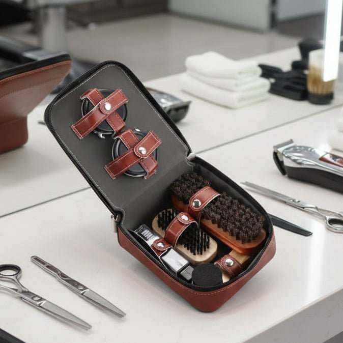 BRUSHVAULT – Premium 9-Piece Shoe Care Kit with Horsehair Brushes
