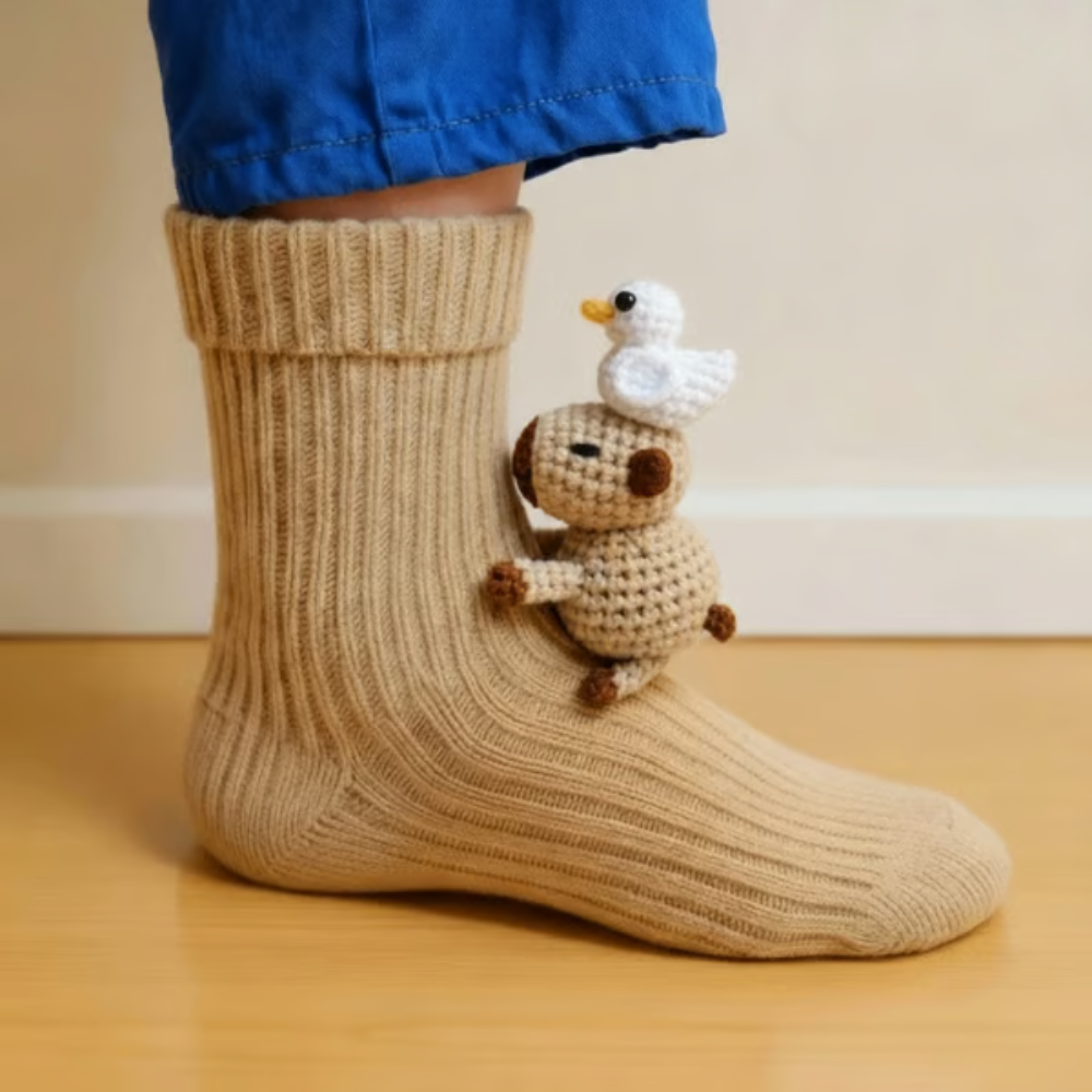 Slipper Cozy Socks Cute Animal Plush Warm Indoor Wear