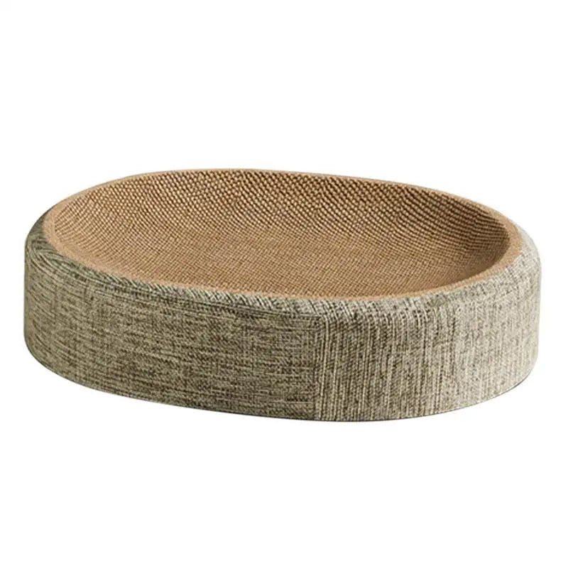 CATLOOM – Oval Sisal Cat Bed with Durable Scratch Surface and Soft Rest