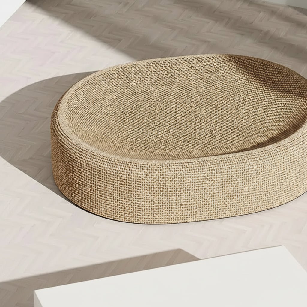 CATLOOM – Oval Sisal Cat Bed with Durable Scratch Surface and Soft Rest