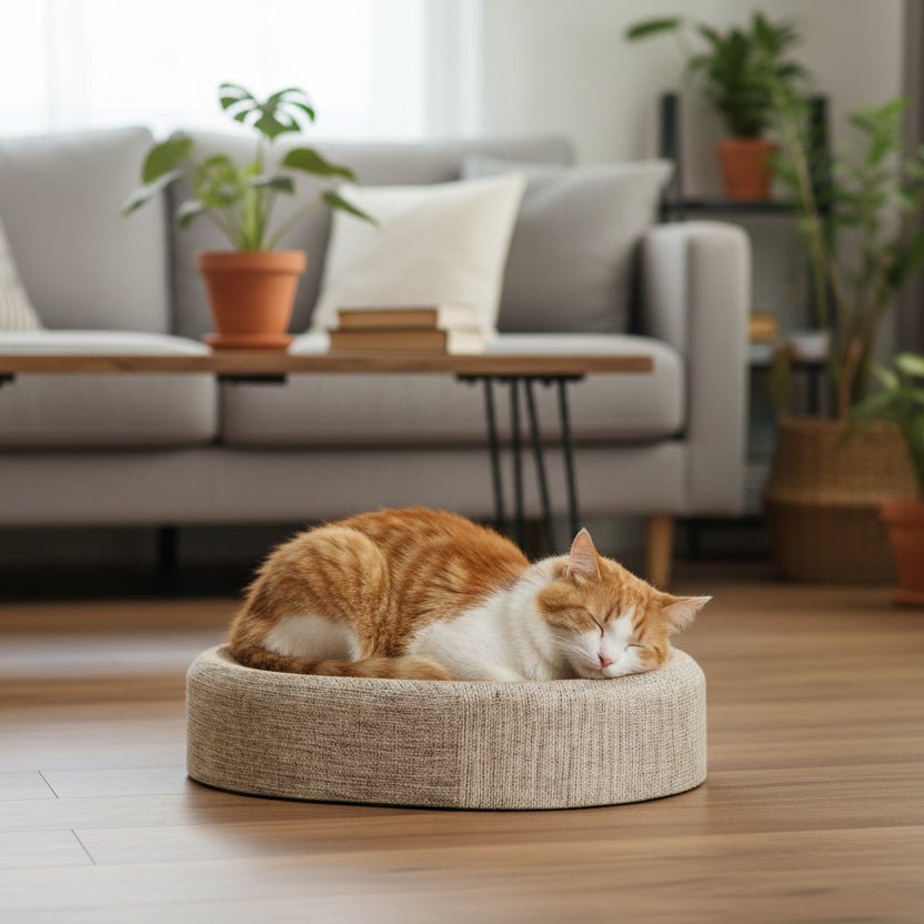 CATLOOM – Oval Sisal Cat Bed with Durable Scratch Surface and Soft Rest