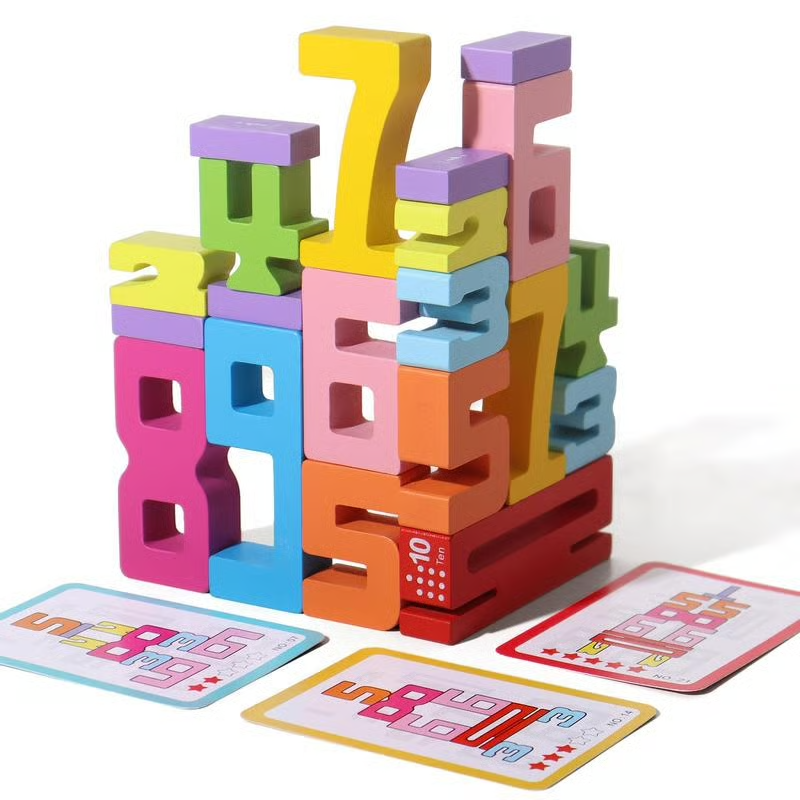 Wooden Number Building Block, Creative Montessori Stacking Toys, Early Educational Toy for Children(1 Box) - Standard Edition (10 PCS)