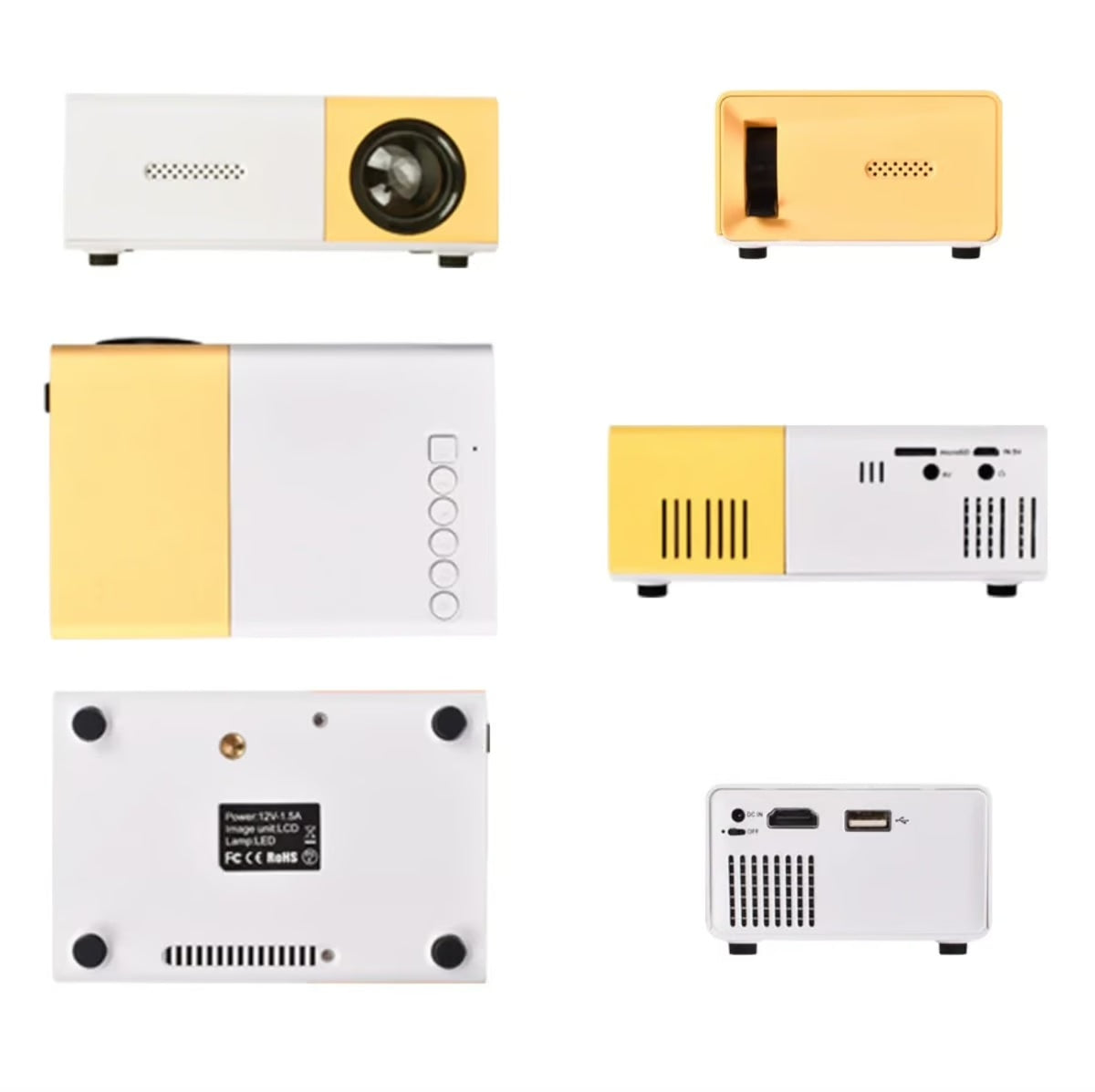 Portable Home Projector - 60 Inch, 1920x1080, Built-in Speaker