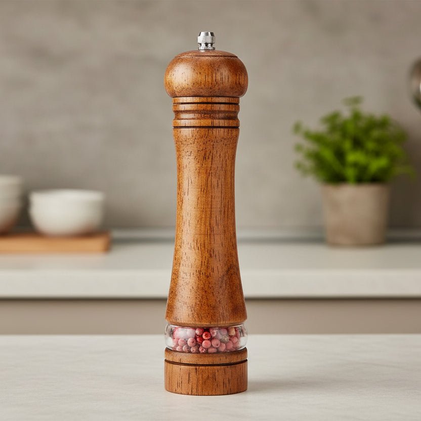 CHEFMILL – Elegant Wooden Pepper and Salt Grinder with Adjustable Coarseness