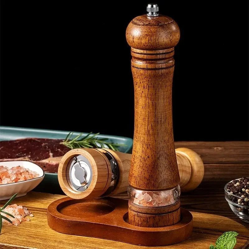 CHEFMILL – Elegant Wooden Pepper and Salt Grinder with Adjustable Coarseness