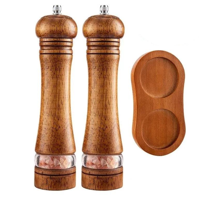 CHEFMILL – Elegant Wooden Pepper and Salt Grinder with Adjustable Coarseness