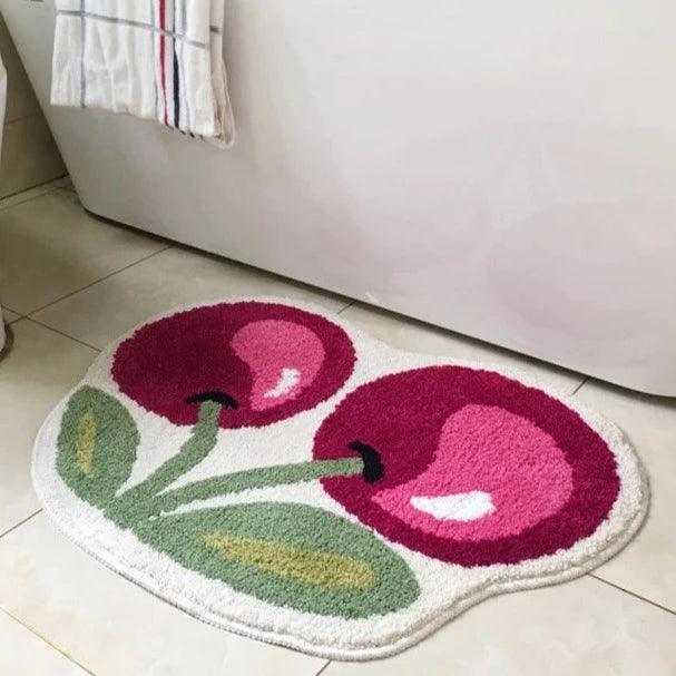 CHERRYSTEP – Soft Non-Slip Cherry Bath Mat with High Absorbency