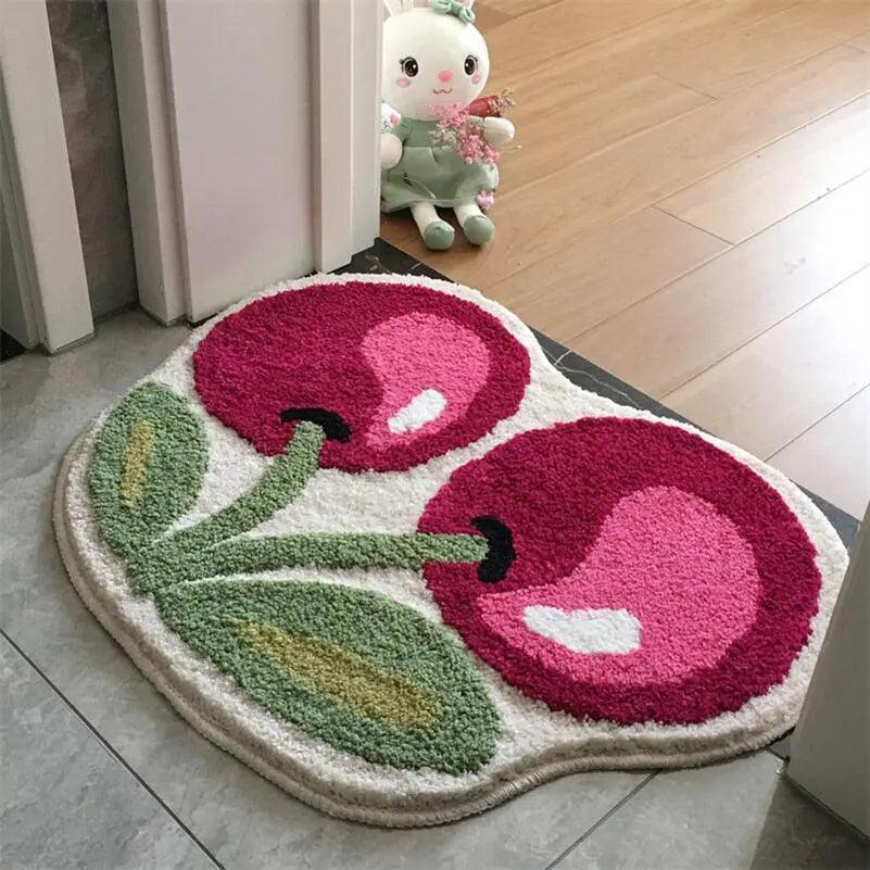 CHERRYSTEP – Soft Non-Slip Cherry Bath Mat with High Absorbency
