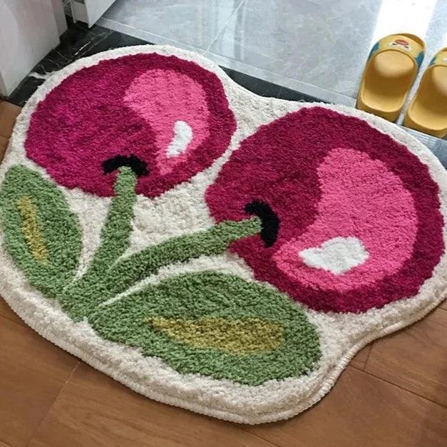 CHERRYSTEP – Soft Non-Slip Cherry Bath Mat with High Absorbency