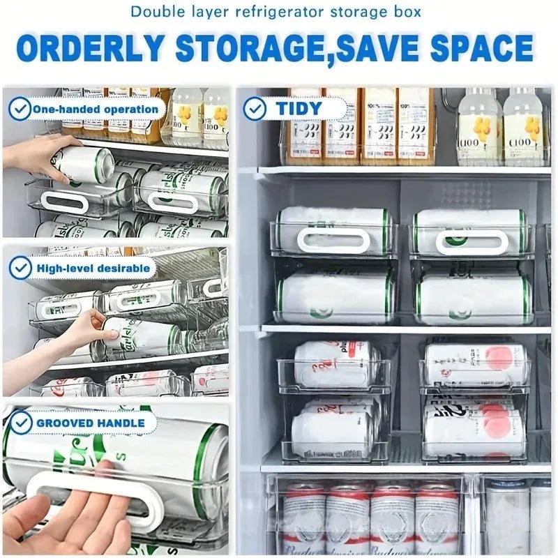 CHILLTIER – 2-Tier Rolling Can Dispenser for Organized Refrigerators