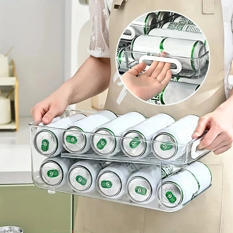 CHILLTIER – 2-Tier Rolling Can Dispenser for Organized Refrigerators