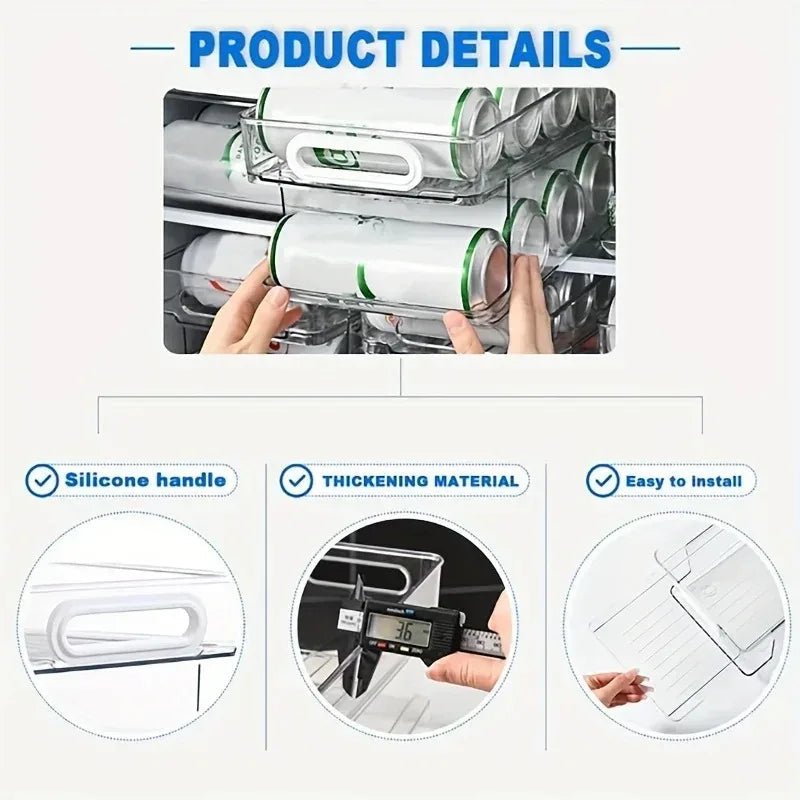 CHILLTIER – 2-Tier Rolling Can Dispenser for Organized Refrigerators