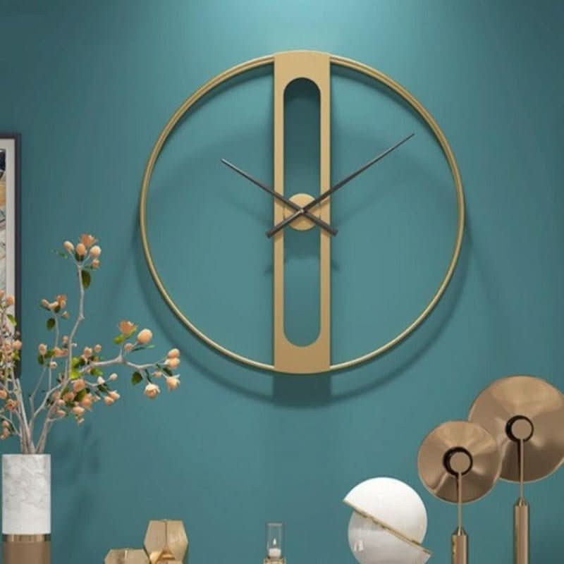 CHRONOLUX – 50cm Gold & Black Metal Wall Clock for Modern Decor