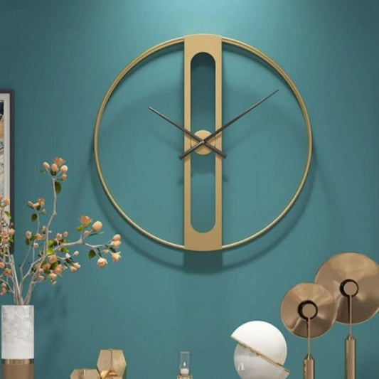 CHRONOLUX – 50cm Gold & Black Metal Wall Clock for Modern Decor