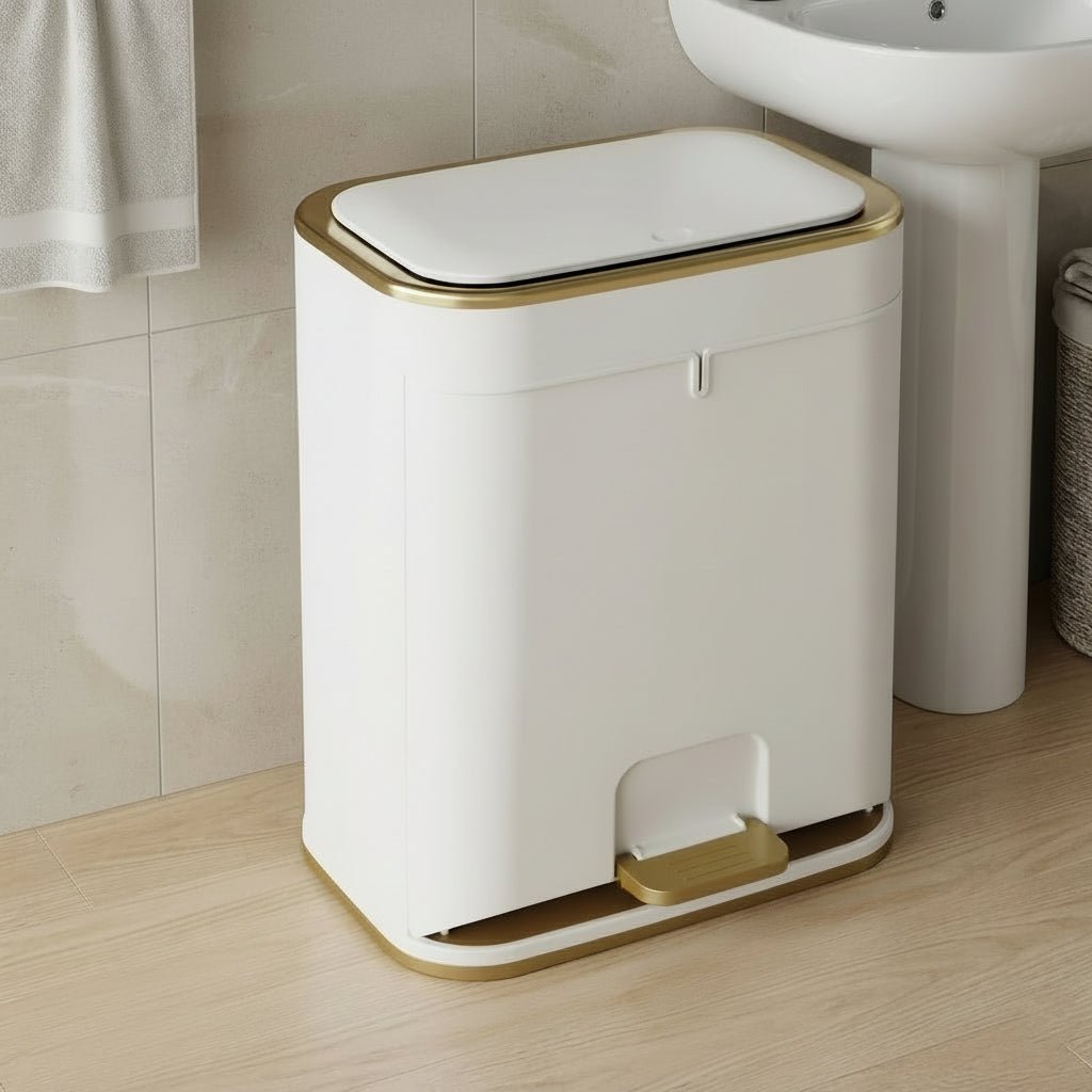 CLEANSIA – Minimalist Bathroom Waste Bin with Smart Lid Design