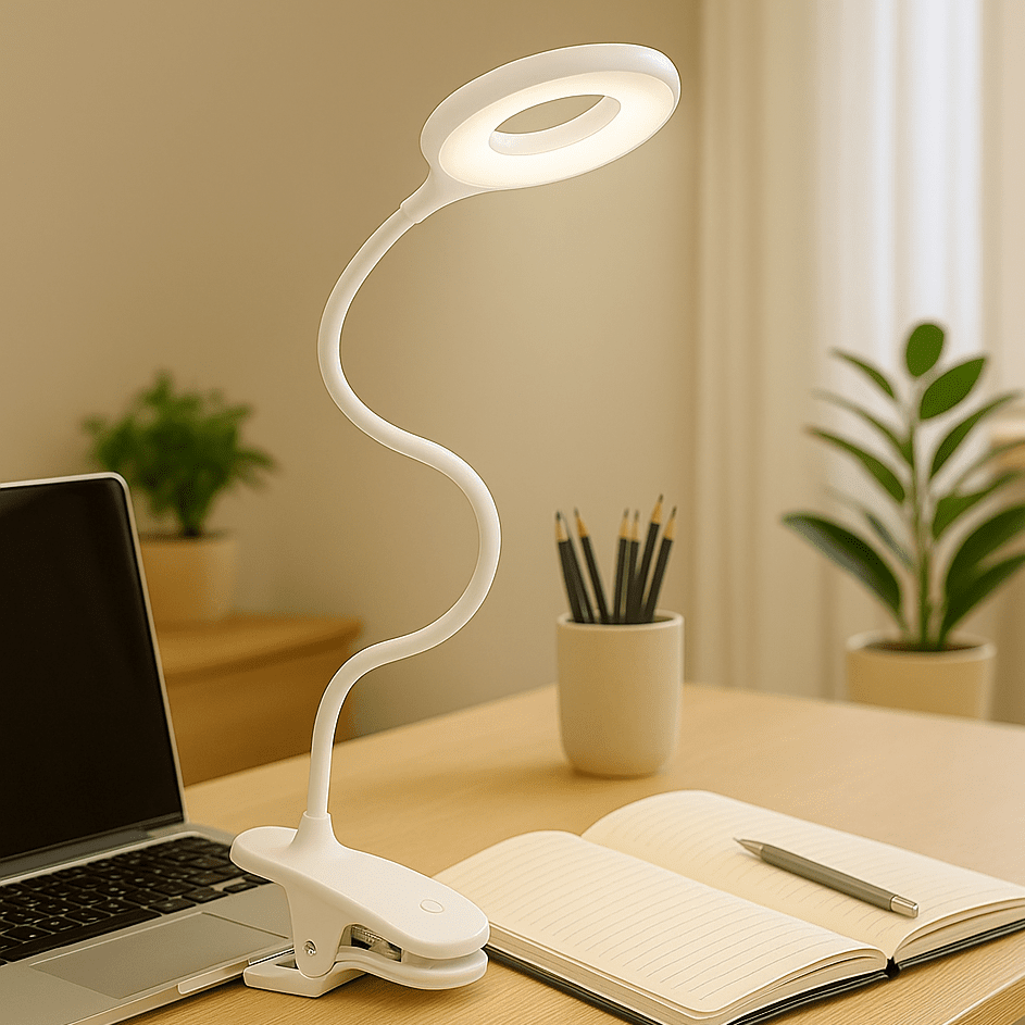 CLIPGLOW – Dimmable USB LED Reading Light with Clip and Adjustable Neck